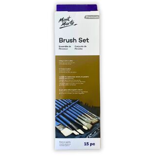 Mont Marte Premium Brush Set - Brush Wallet 15pc