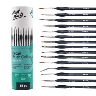 Mont Marte Detailer Paint Brush Set - Taklon Bristle Detailer Collection 15pc