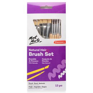 Mont Marte Discovery Natural Hair Combination Brush Set 13pc