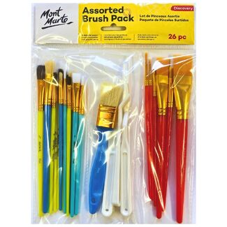Mont Marte Discovery Assorted Brush Pack 26pc