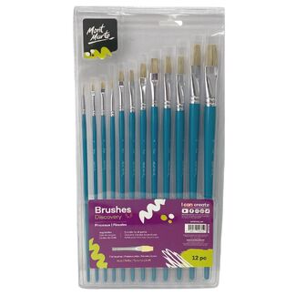 Mont Marte Discovery Series Paint Brush Set - Flat Sizes 1-12