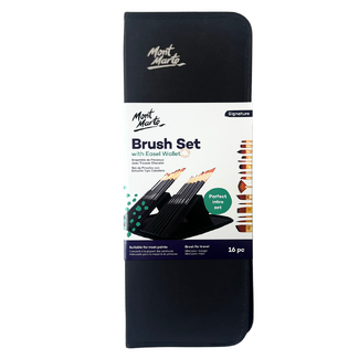 Mont Marte Paint Brush Set in Easel Wallet 16pc