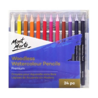 Mont Marte Premium Pencil Set - Woodless Watercolour Pencils 24pc