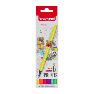 *Bruynzeel Fineliner Set 6pc - Neon
