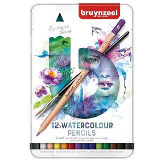 Bruynzeel Expressions Pencil Tin Set - Aquarel Pencil 12pc