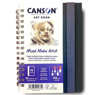 Canson Mixed Media Artist Art Book A5 Portrait 300gsm 56 Pages