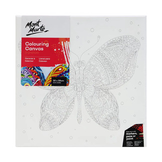 Mont Marte Adult Colouring Canvas 30 x 30cm - Butterfly