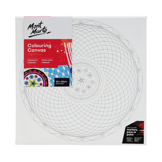 Mont Marte Adult Colouring Canvas 30 x 30cm - Geometric Mandala