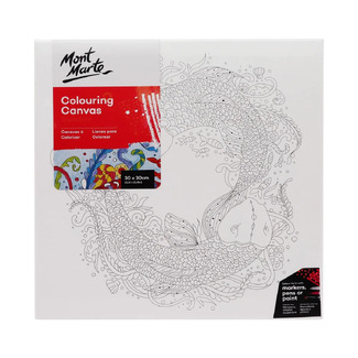 Mont Marte Adult Colouring Canvas 30 x 30cm - Koi Fish