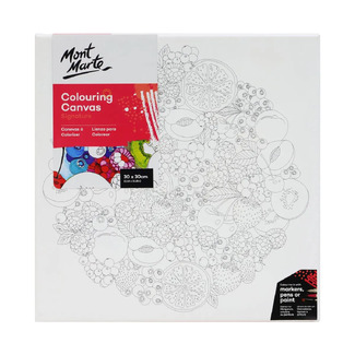 Mont Marte Adult Colouring Canvas 30 x 30cm - Fruit