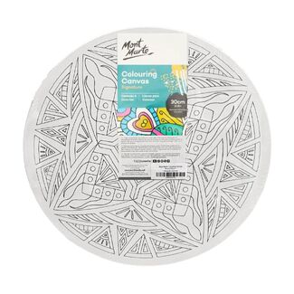 Mont Marte Adult Colouring Canvas Round 30cm - Triangular Mandala