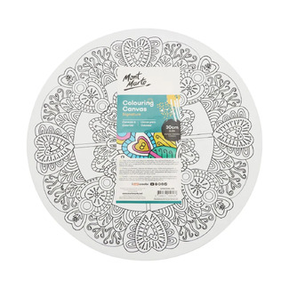 Mont Marte Adult Colouring Canvas Round 30cm - Heart Mandala