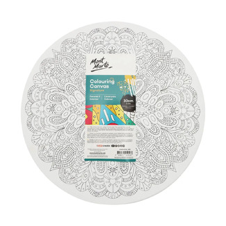 Mont Marte Adult Colouring Canvas Round 30cm - Detailed Mandala