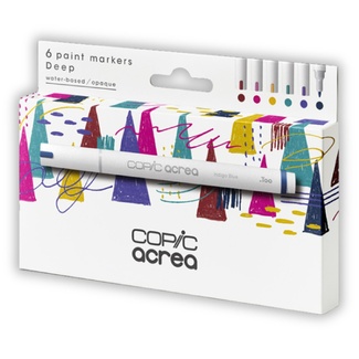 Copic Acrea Paint Markers - Set of 6 Deep Colours 0.8-1.2 mm