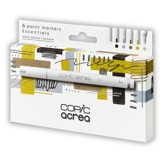Copic Acrea Paint Markers - Set of 6 Essentials Colours 0.8-1.2 mm