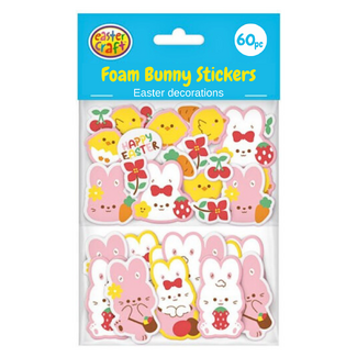 Portacraft Easter Bunny Foam Stickers 60pc
