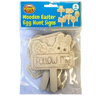 Portacraft Easter 3D Wooden Egg Hunt Signs 6 Pack