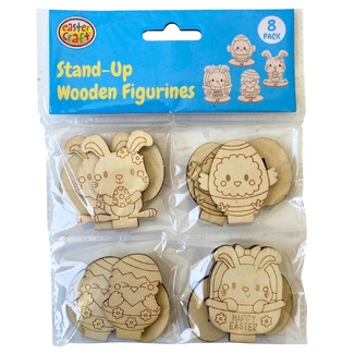 Portacraft Easter Stand Up Wooden Figurines 5cm 8pc