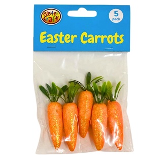 Portacraft Easter Glitter Carrots 7cm 5pc