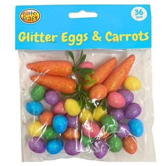 Portacraft Easter Glitter Eggs and Carrots 36pc