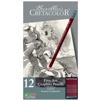 Cretacolor Cleos Graphite Pencil Tin Set 12pc