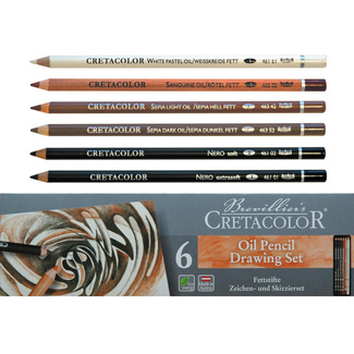 Cretacolor Oil Pencil Sketching Tin Set 6pc