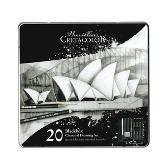 Cretacolor Opera House Black Drawing Tin Set 17pc