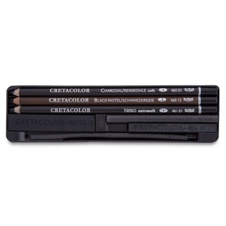 Cretacolor Charcoal Pencil 8pc Pocket Tin Set 