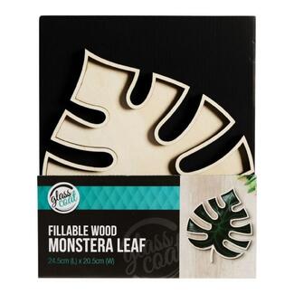 Glass Coat Wooden Fillable Monstera Leaf For Resin 20.5cm x 24.5cm