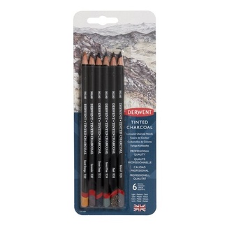 Derwent Tinted Charcoal Pencil 6pc