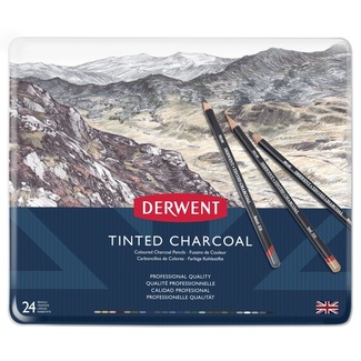 Derwent Tinted Charcoal Pencil Tin Of 24