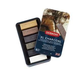 Derwent XL Charcoal Block Set - Tin Of 6 