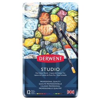Derwent Studio Colouring Pencil Tin Of 12