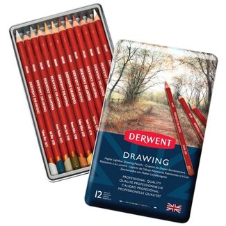 Derwent Drawing Pencils Tin Of 12