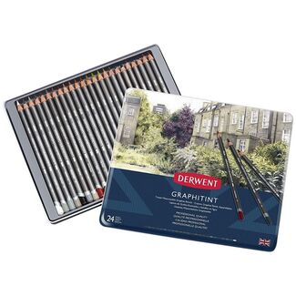 Derwent Graphitint Pencil Tin Of 24 - Toned Graphite Pencils