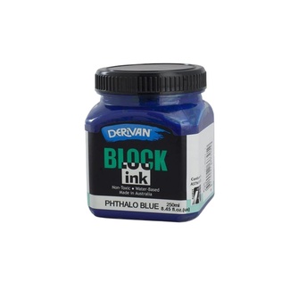Derivan Block Ink 250ml - Phthalo Blue