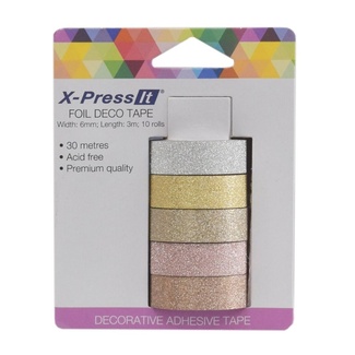 X-Press It Deco Tape - Glitter Metallic 5pc