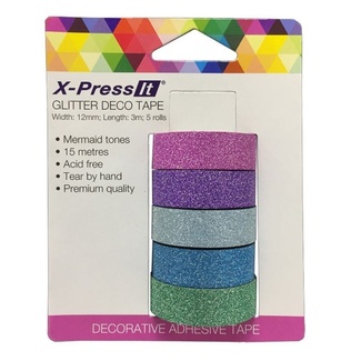 X-Press It Deco Tape - Glitter Colours 5pc