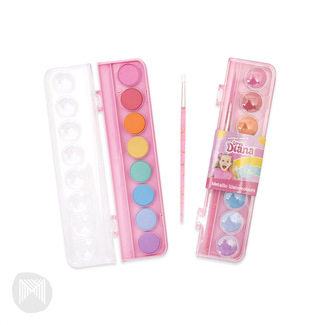 Love, Diana Metallic Watercolour Paint Palette - 8 Disc Set
