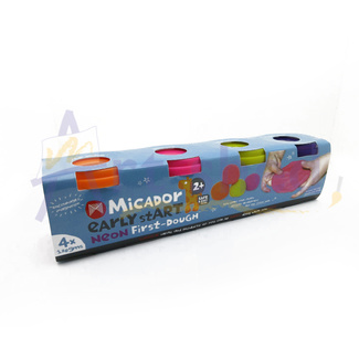 Micador Early Start First Dough Neon Colours 120g Tubs 4pc