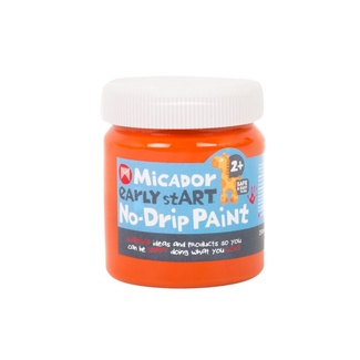 Micador Early Start No Drip Brush or Finger Paint 250ml Safe For Little Kids - Orange Sherbert