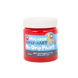 Micador Early Start No Drip Brush or Finger Paint 250ml Safe For Little Kids - Watermelon Red