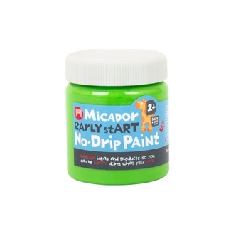 Micador Early Start No Drip Brush or Finger Paint 250ml Safe For Little Kids - Mint Green