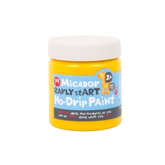 Micador Early Start No Drip Brush or Finger Paint 250ml Safe For Little Kids - Lemon Meringue