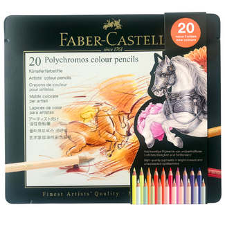 Faber Castell Polychromos Artist's Colour Pencils Tin of 20