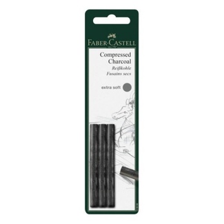 Faber Castell Pitt Compressed Charcoal Sticks - Extra Soft 3pc