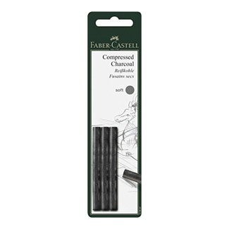 Faber Castell Pitt Compressed Charcoal Sticks - Soft 3pc