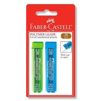 Faber Castell Polymer Lead Refills - 0.5mm 2B Tube 20 - 2 Pack