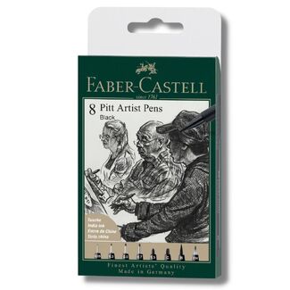 Faber Castell Pitt Artist Pen Set - Assorted Nibs 8pc