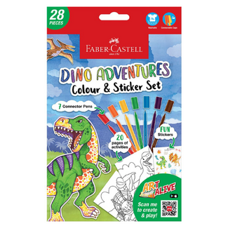 Faber Castell Colour & Sticker Set A5 Dino Adventures 28pc